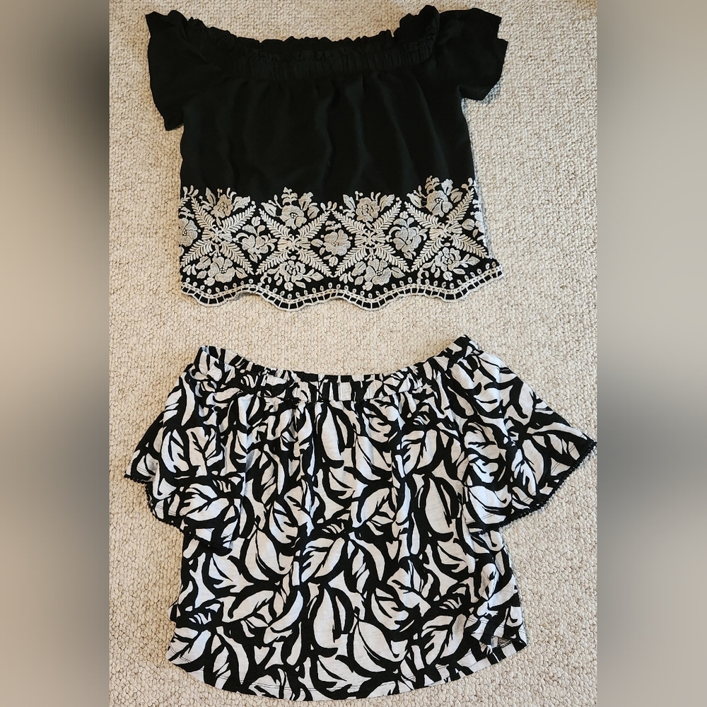 FINAL PRICE BEFORE DONATION..2 off the shoulder tops...
